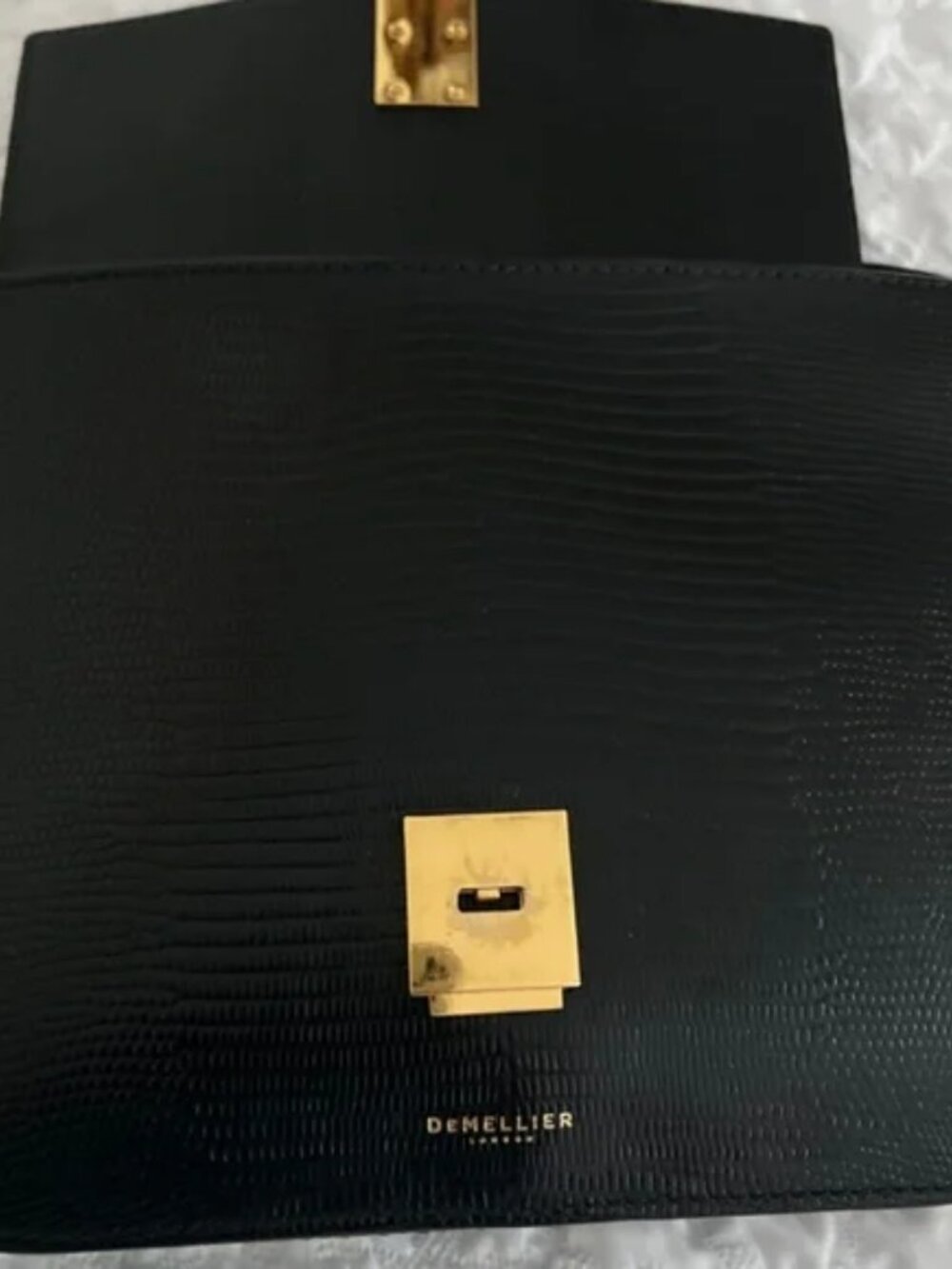 Demellier Vancouver crossbody bag (Authentic Croc) (black) - Picture 2 of 9